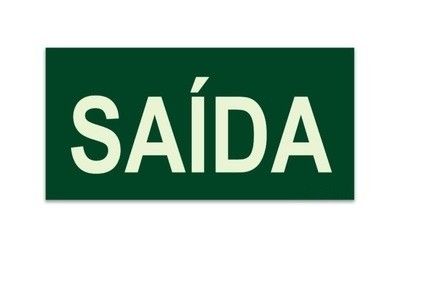 Placa de Sinalização 30 X 18 cm Luminescente Saída