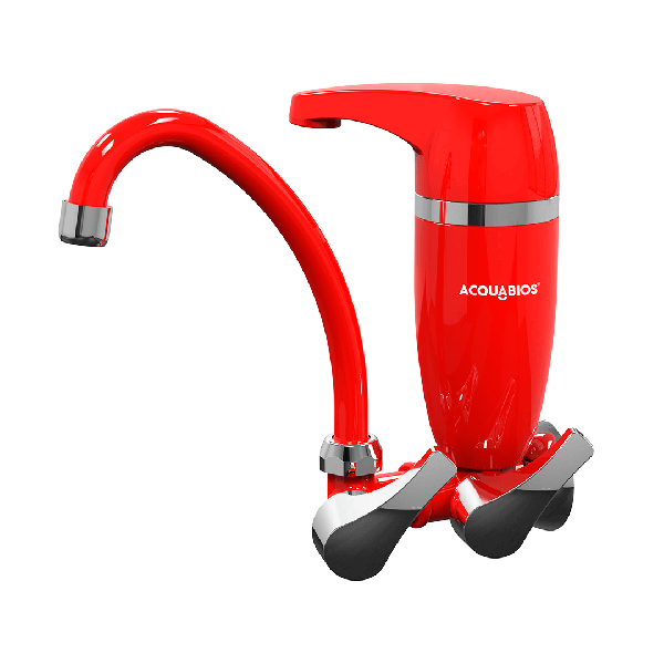 Torneira de Parede Acqua Premium Vermelho Cromada com Filtro Acquabios