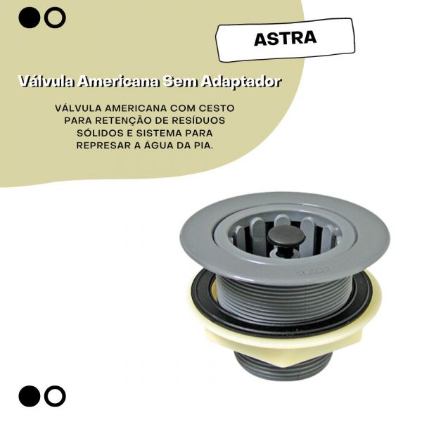 Válvula Americana Sem Adaptador Astra