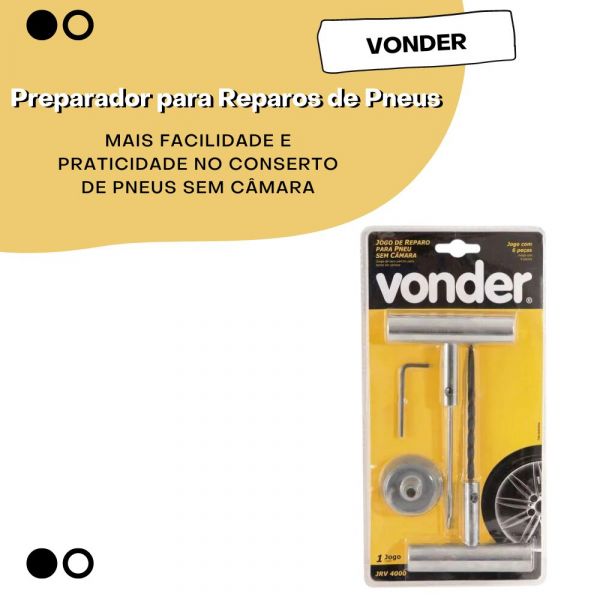 Jogo de Aplicador/Preparador para Reparos de Pneus JRV4000 6 Peças Vonder