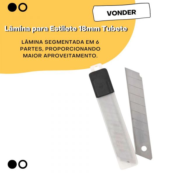 Lâmina para Estilete 18mm Tubete Vonder