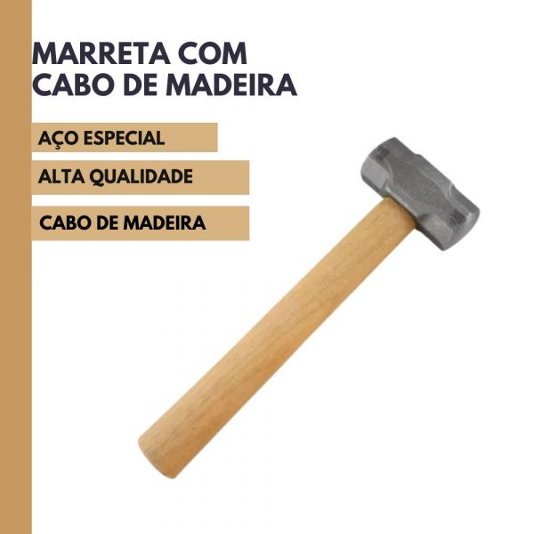 Marreta Com Cabo De Madeira 1,5kg Sparta