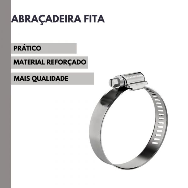 Abraçadeira Fita 14mm Rosca Sem Fim 102 - 121 Metal Matrix