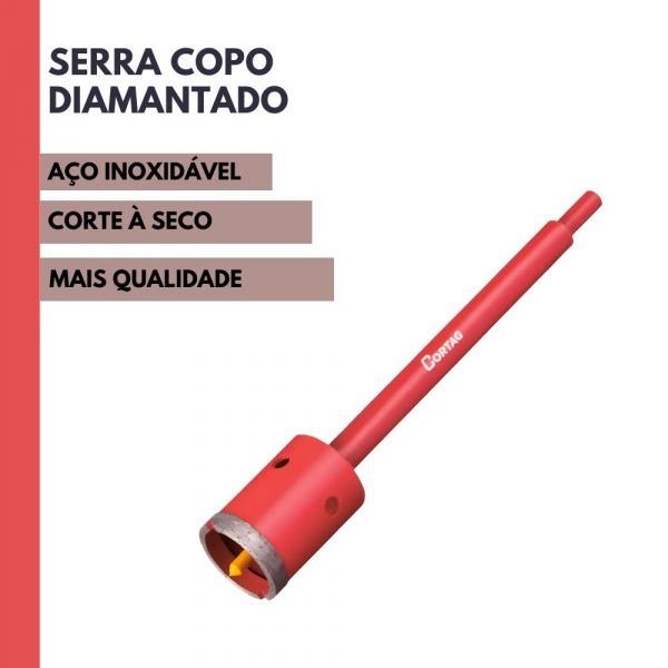 Serra Copo Diamantado Para Alvenaria 40mm Cortag