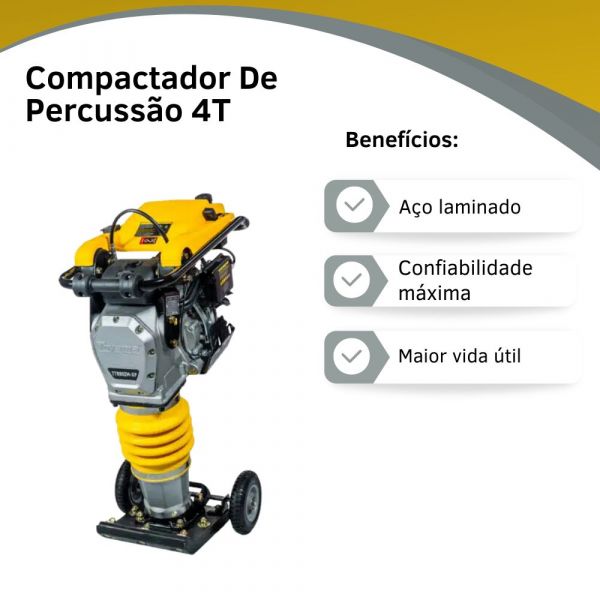 Compactador De Percussão 4T 4HP TTR80ZX Toyama