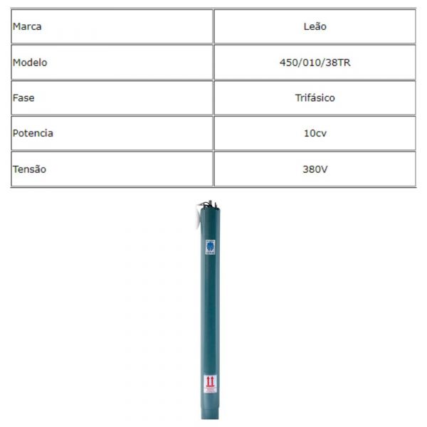 Motor Leão 10CV 380V Trifásico 450/010/38TR 