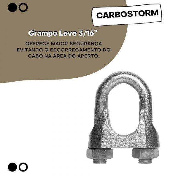 Grampo Leve 3/16” Para Cabo De Aço Carbostorm
