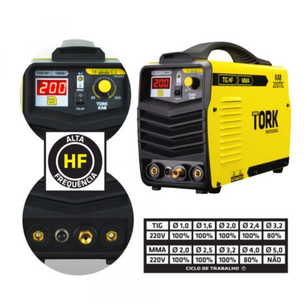 Fonte Inversora 200A TIG Elétrica ITE 8200 220V Tork