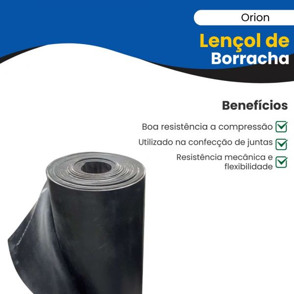 1 Metro Lençol de Borracha 1,20 Metros X 3,0mm Lona Orion