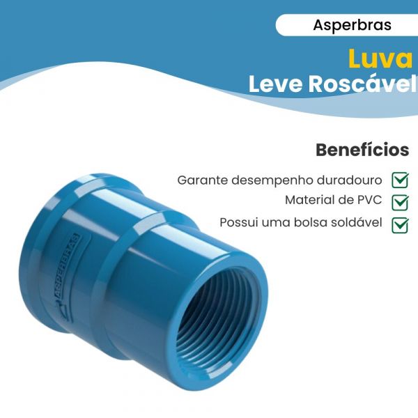 Luva LR Agro DN32 x 3/4 Asperbras