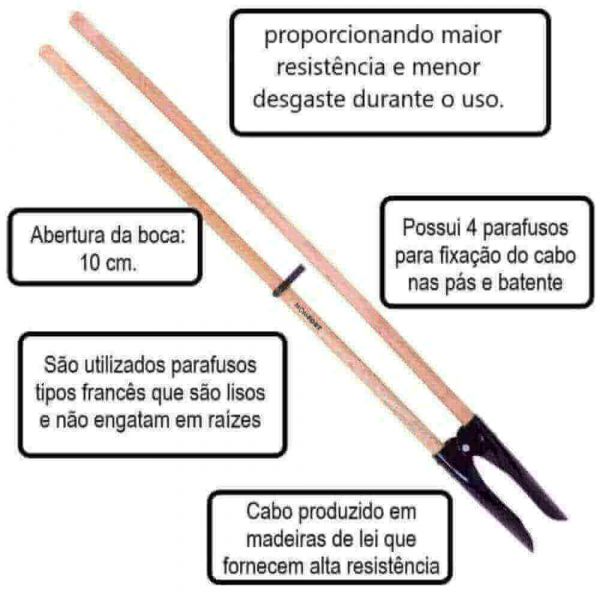 Cavadeira Articulada Standard Com Cabo de Madeira 1,30 MT Momfort 