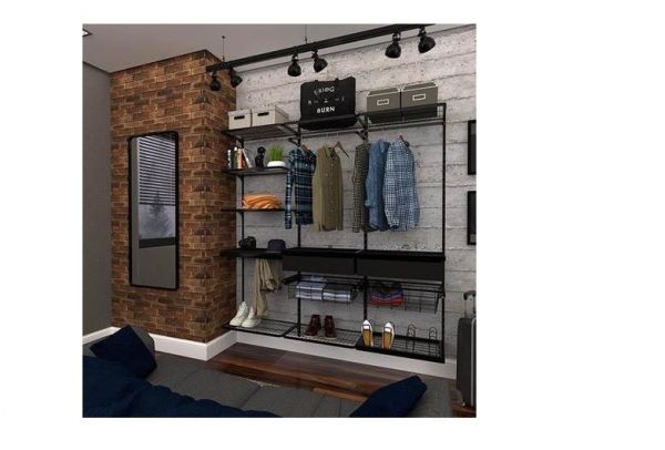 Prateleira Closet Smart Black Preto 60X50cm Di Carlo 1212FPA06.0005