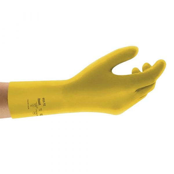 144 Luvas Nitrílica Amarela Alphatec 37-320 Sem Forro 31cm Tamanho 9 Ansell 