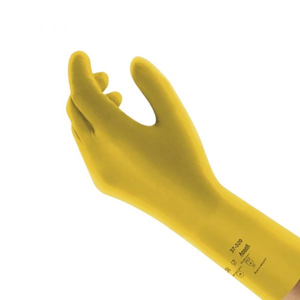 144 Luvas Nitrílica Amarela Alphatec 37-320 Sem Forro 31cm Tamanho 8 Ansell 