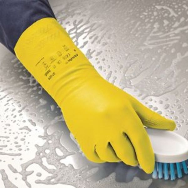 144 Luvas Nitrílica Amarela Alphatec 37-320 Sem Forro 31cm Tamanho 8 Ansell 