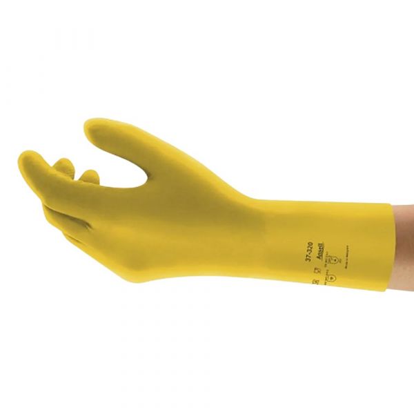 144 Luvas Nitrílica Amarela Alphatec 37-320 Sem Forro 31cm Tamanho 8 Ansell 