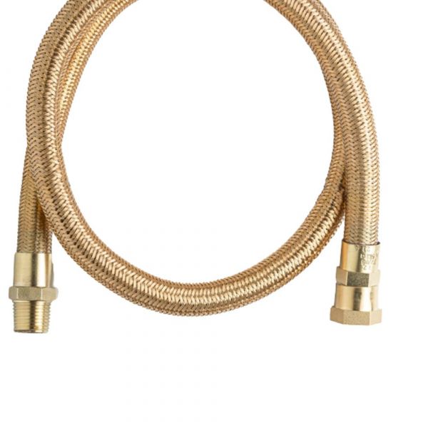 1.5 Metro de Mangueira Flexível Tomback GLP/GN 1/2(I) x R.1/2 BSPT(E) x 1/2 BSP(I) Maqenge