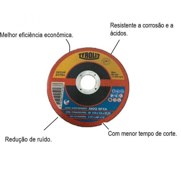 Disco De Corte 41F 114x1x22,23 A60q-Bfxa Tyrolit