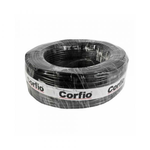 1 Metro Cabo PP Flexível 3x4mm 500V Preto Corfio