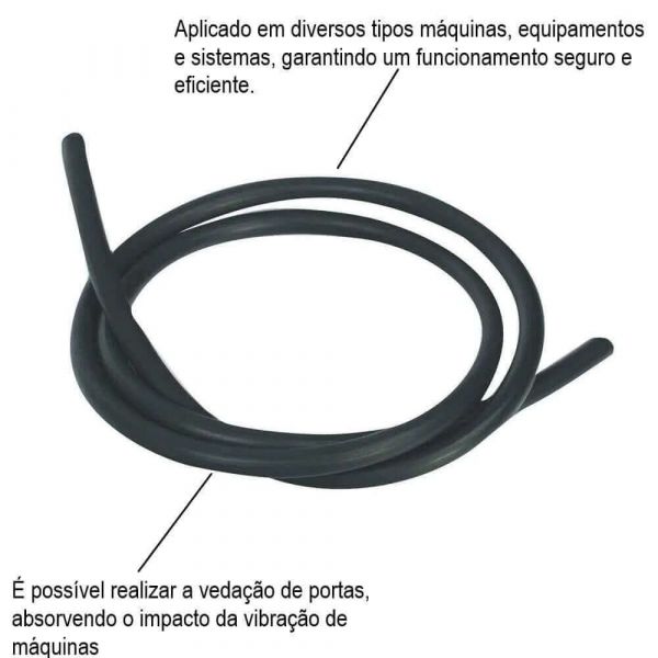 1 Metro Cordão De Borracha Sintético 2mm Atotravi