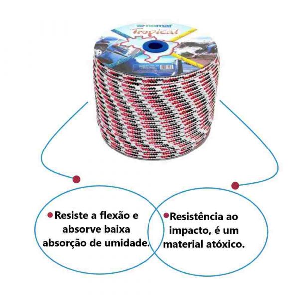 1 Metro Corda Tropical Seda Polipropileno 10mm Riomar