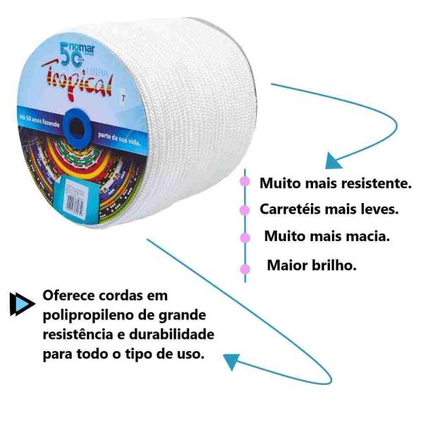 1 Metro De Corda De Seda Trançada Tropical 5mm Riomar