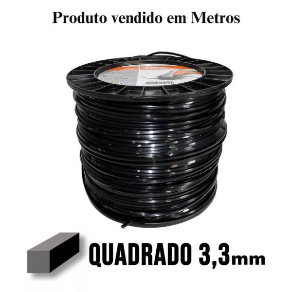 1 Metro de Fio de Corte Quadrado 3,3mm Stihl