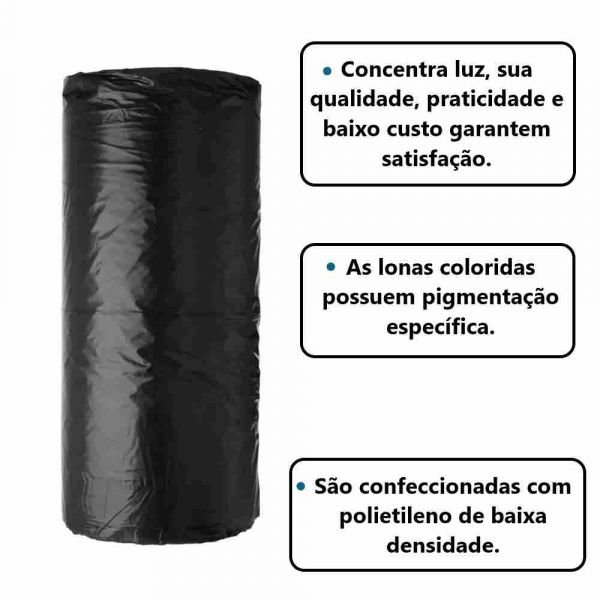 1 Metro De Lona Preta 90 MIC 8X1M Lonax