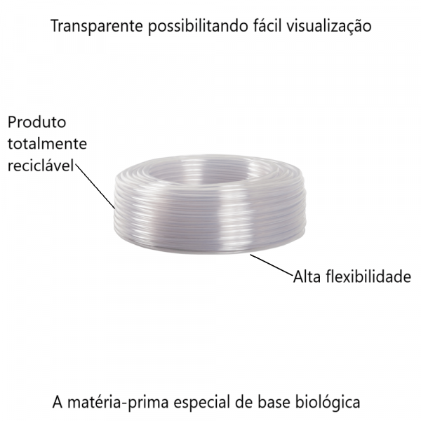 1 Metro de Mangueira Atóxica Ordenha 14,28X5,0mm Plasbohn