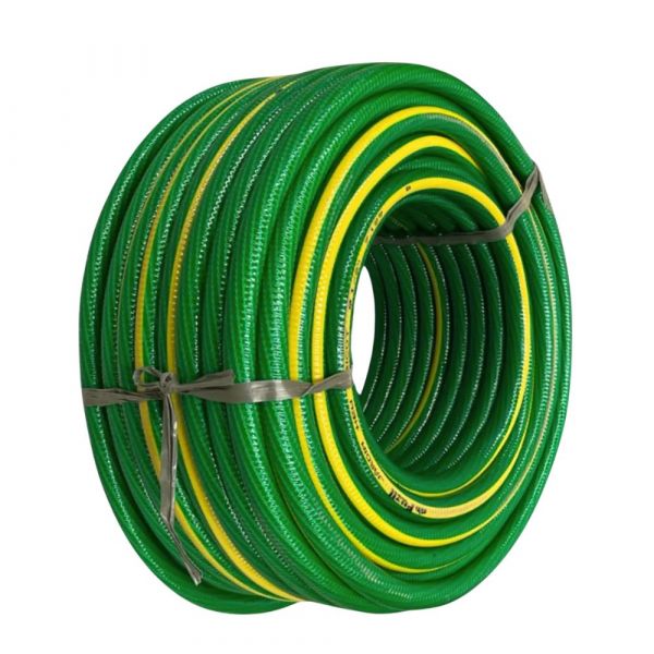 1 Metro de Mangueira de Jardim 1/2 Tricotada Verde e Amarela Himaflex