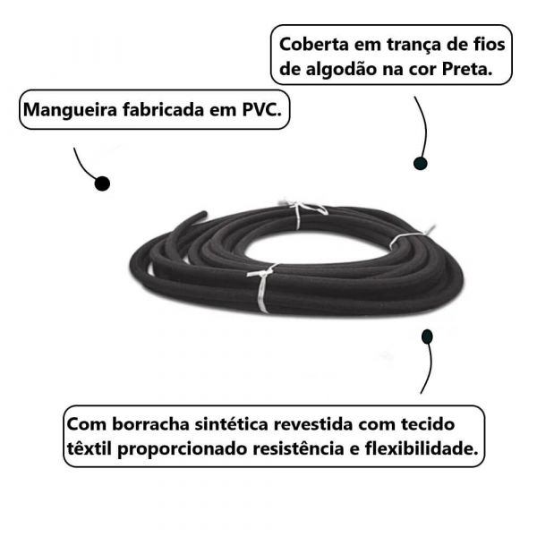 1 Metro de Mangueira Lonada Combustível 07mm Ibirá