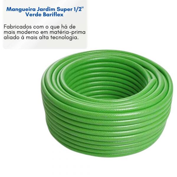 1 Metro Mangueira Jardim Super 1/2 Pol. Verde Bariflex