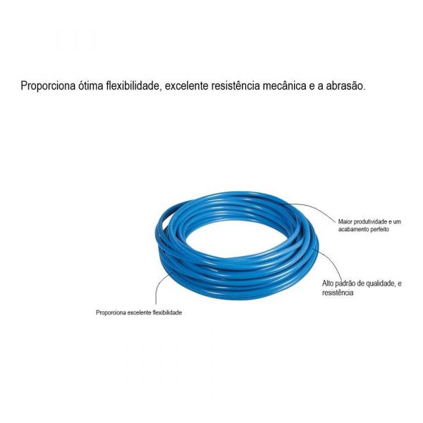 1 Metro Mangueira Rodoar Azul IPTU 8 X 6mm PPA Tubos