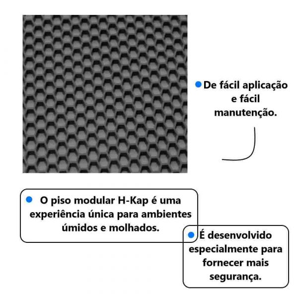 1 Metro Piso Modular H-Kap Preto 1,20m X 5,0mm Kapazi