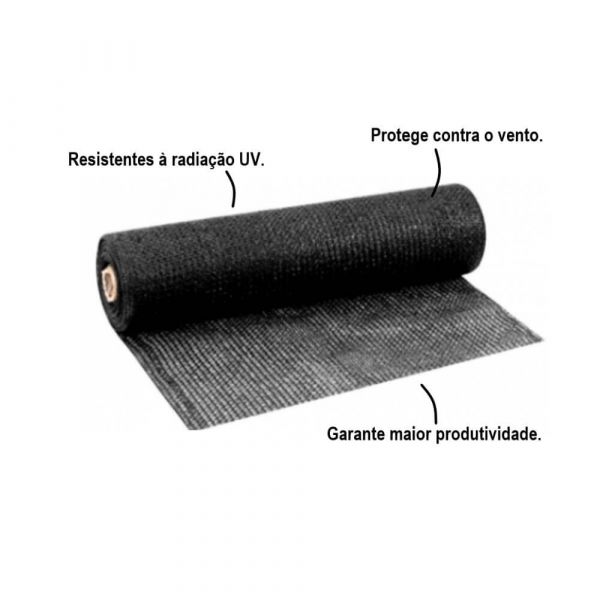 1 Metro Tela de Sombreamento Sombrite 3,0m 70% Preta Roma