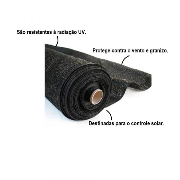 1 Metro Tela de Sombreamento Sombrite 3,0m Preta 60% Roma