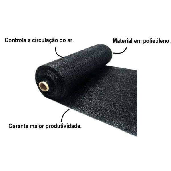 1 Metro Tela de Sombreamento Sombrite Preta 3,0m 80% Roma