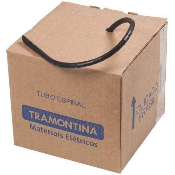 1 Metro Tubo Espiral 1/2 Pol. Preto Tramontina