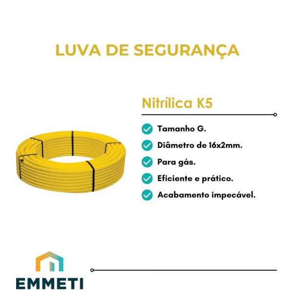 1 Metros de Tubo Gaspex UV 16x2mm Amarelo Emmeti