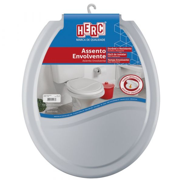 Assento Sanitario Tampa Envolvente Cinza Claro Herc
