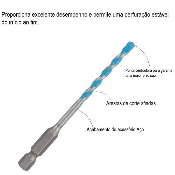 Broca Bosch HEX-9 Multimaterial Hexagonal Ø4 mm