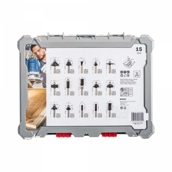 Jogo de Fresas Misto Bosch Standard Encaixe de 1/4