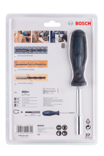 Jogo de Pontas com 27 Peças Bosch 2607017503