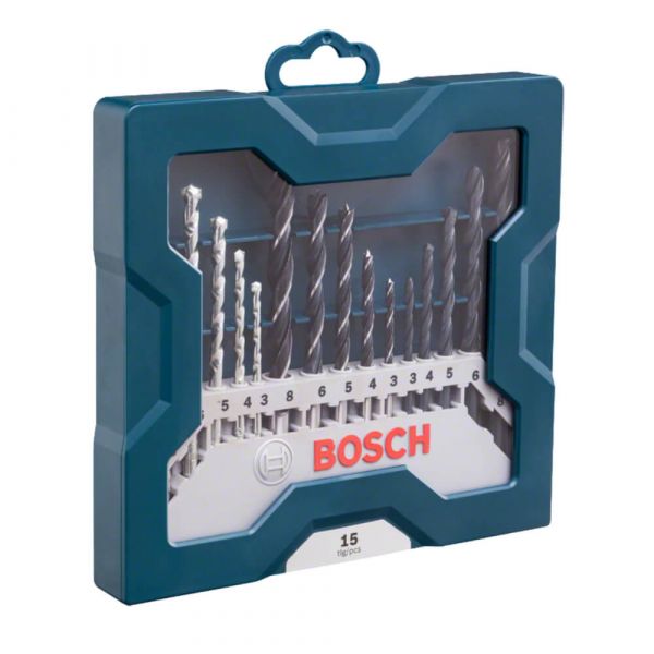 Jogo Brocas Alvenaria/Metal/Madeira Bosch Mini X-line 15 pçs 2607017504 Bosch