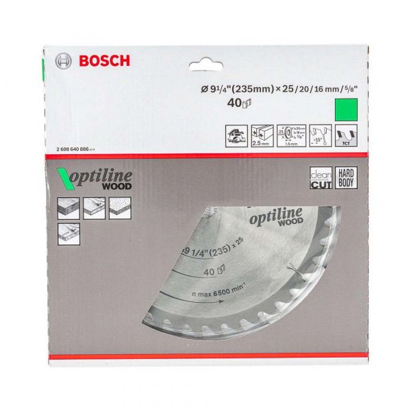 Disco Serra Circular Bosch Optiline Wood ø235x25mm 40D