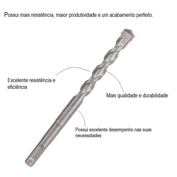 Broca Bosch SDS Plus-1 para concreto Ø 12 x 100 x 160 mm