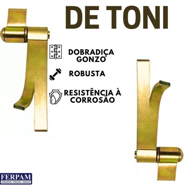 Dobradiça com Aba e Chumbador Aba 3/4 Pol. Nº 1 De Toni