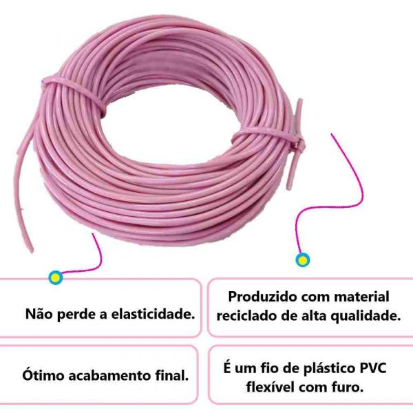 2 kg Espaguete Flexível 4,0mmX1,0mm Rosa Ibirá