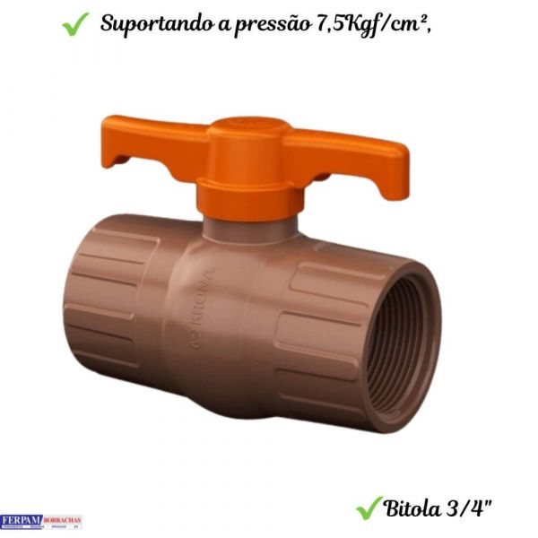 Registro de Esfera Roscável Compacto 3/4