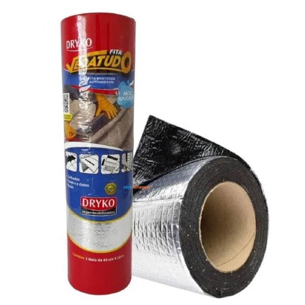 Fita Multiuso Aluminizada 45cm x 10m Dryko